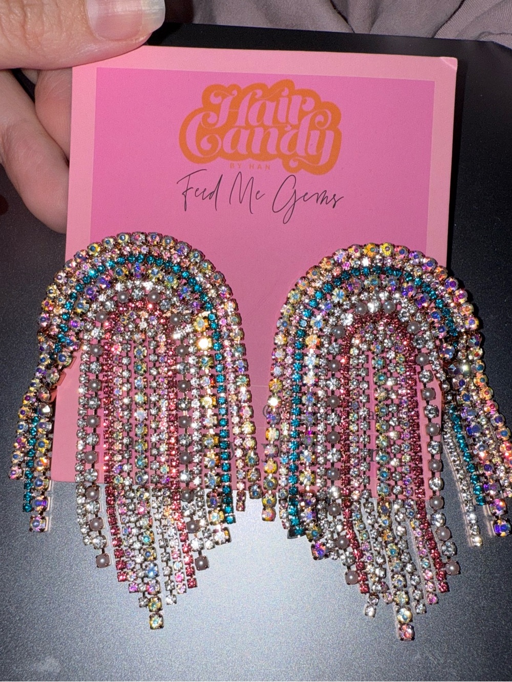Hair Candy Beaded Fringe Earrings multicolor - Picture 4 of 4